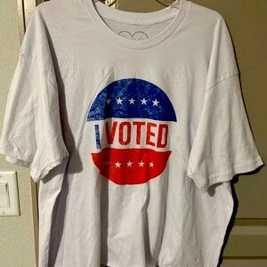 Obsessive Love Womens 2X I VOTED T-Shirt